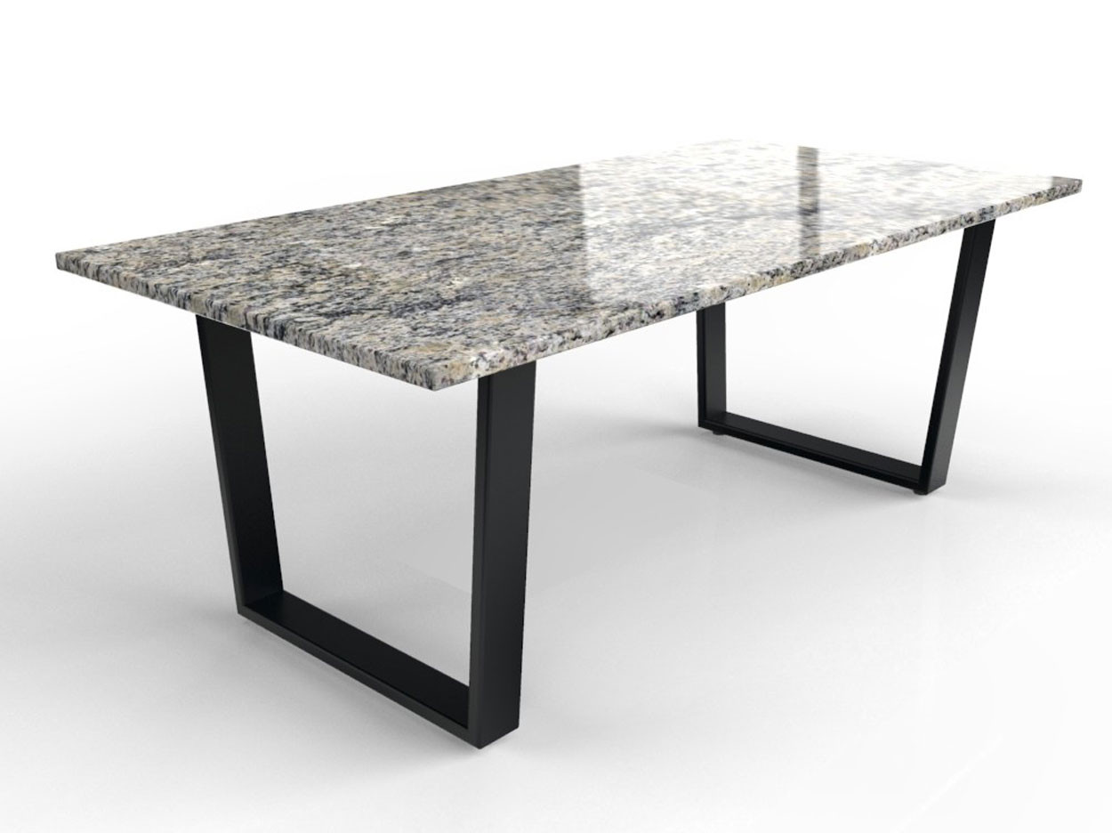 Rechthoekig granieten tafelblad modern gecoat tafelonderstel - Granieten - Eettafels