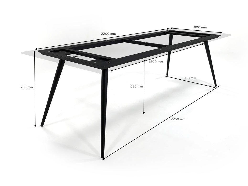 Afmetingen Tafelonderstel Amazone Alu Charcoal