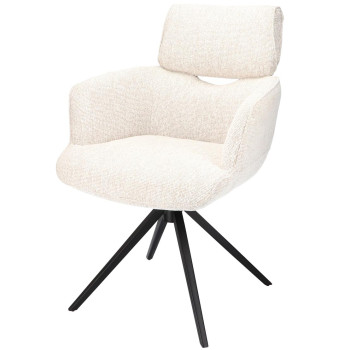 Eetkamer-armstoel Geert Stof Lodge Linen-110 en poten zwart