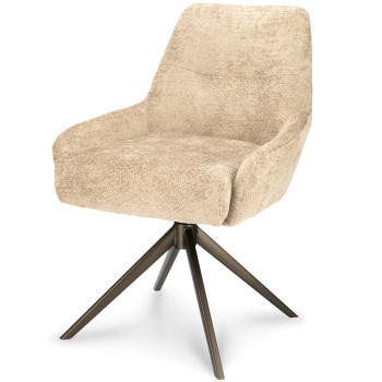 Eetkamerstoel Matthew stof Movie Desert 109 en poten bronze