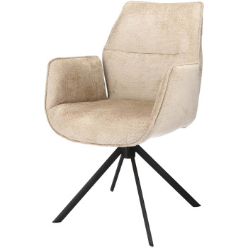 Eetkamer-armstoel Sam stof Movie Desert-109 en poten zwart