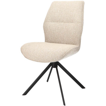 Eetkamerstoel Sam stof Lodge Beige-05 en poten zwart