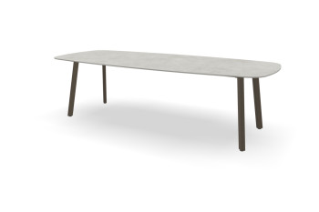 Rechthoekige bootvorm Dekton Sabbia tafel Imperia