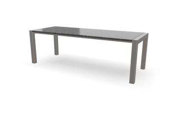 Rechthoekige granieten Steel Grey tafel Zijliggers RVS