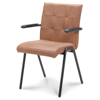 Caracas eetkamerstoel met armleuning leder Antigo Cognac