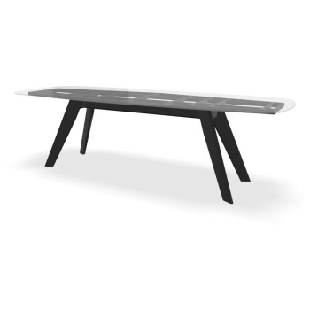 Montana low dining table base barrel anthracite 2400 x 730 mm